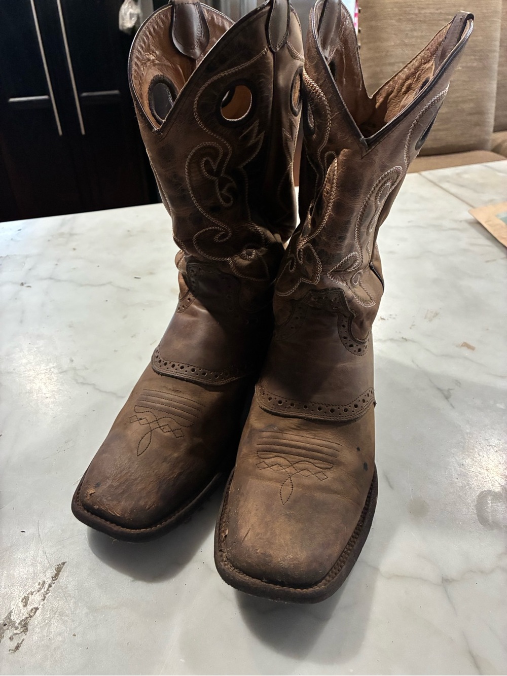 Men's Cody James Brown Saddle Vamp Leather Western Boots 9D